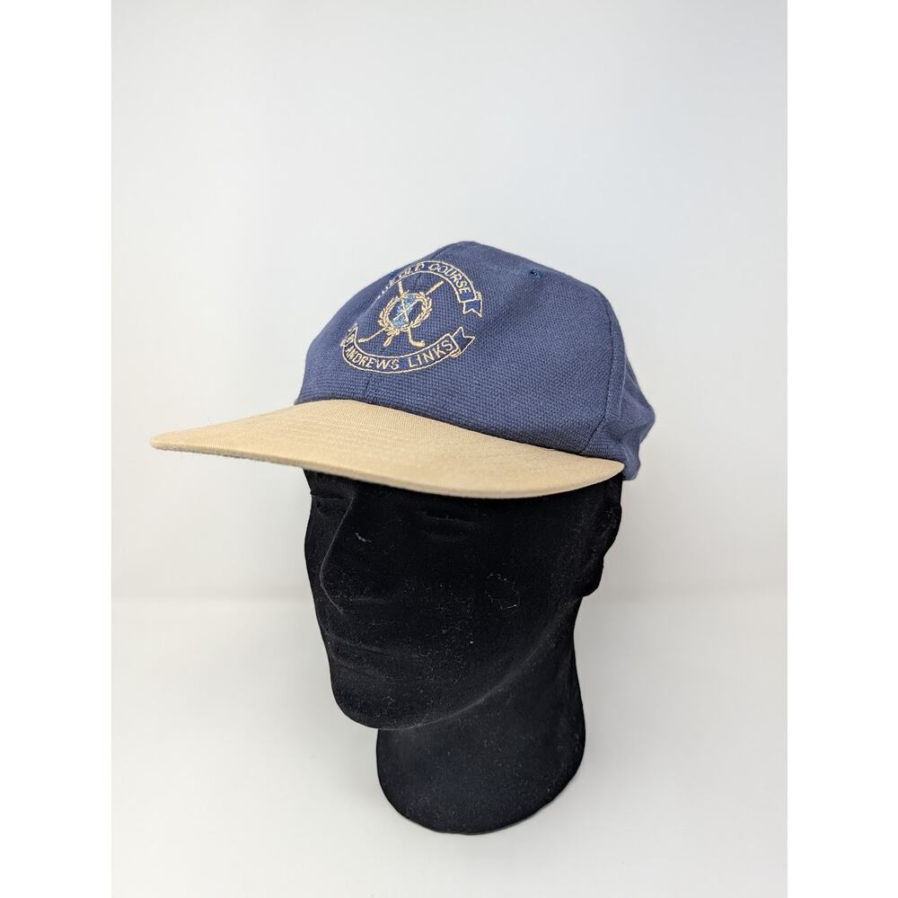 The Old Course St Andrews Links Blue Yellow Hat Links Collection Adjustable VTG